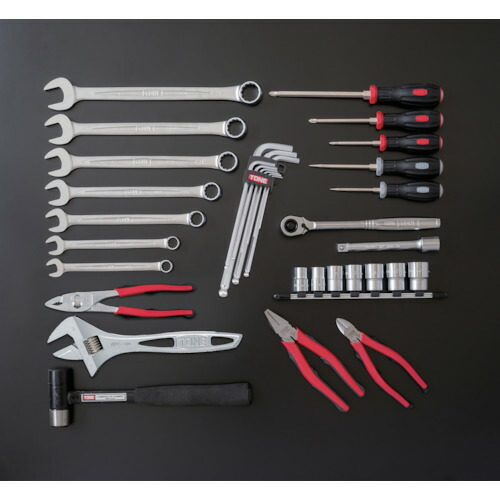 [整備用工具セット]【送料無料】ＴＯＮＥ（株） ＴＯＮＥ 整備用工具セット シャッター付サービスボード 工具一式のみ ３６点セット CS410C 1S【451-9388】【北海道・沖縄送料別途】【smtb-KD】｜ものづくりのがんばり屋