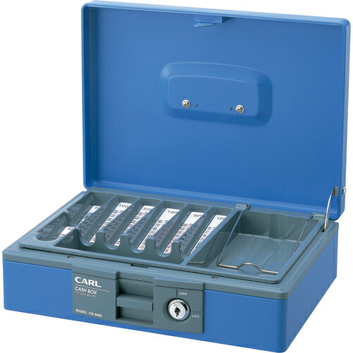 [手提げ金庫]カール事務器（株） カール 手提げ金庫 キャッシュボックス ＣＢ－８４００－Ｂ ブルー Ａ５サイズ CB8400B 1台【855-5055】