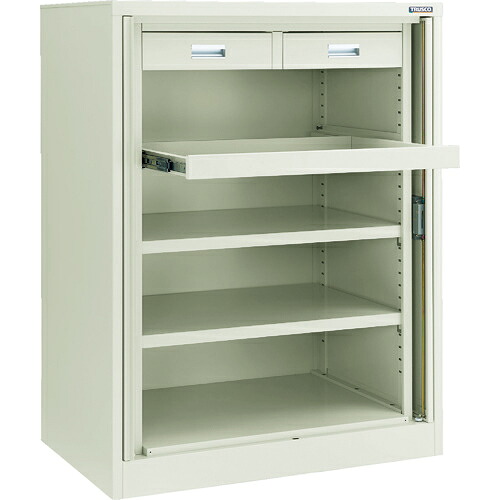 [中型蔵置き庫]【貨物輸送無料】ＴＲＵＳＣＯ フリッパードアーキャビネット １０１０Ｘ６５０ＸＨ１３３５ 抽き出し 横すべり棚板付 FPD-402SD 1台【代引不可商いもの・製造業者直送】【北海道・沖縄貨物輸送別途】【smtb-KD】【法人様方のみのお取りまわしとなります】