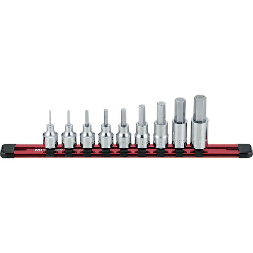 [ヘキサゴンソケット]水戸工機（株） ミトロイ ３／８ ヘックスソケット ホルダーセット ９コマ１０点 HH310M 1Ｓ【207-8407】
