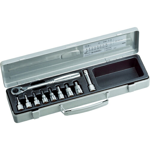 [ヘキサゴンソケットレンチセット]ＴＯＮＥ（株） ＴＯＮＥ ヘキサゴンソケットレンチセット 吋目 １０ｐｃｓ HB3082 1S【396-4370】