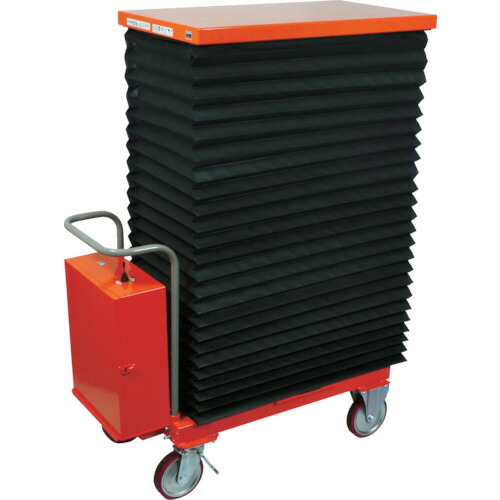 [ハンドリフター（乾電池油圧式）]【貨物輸送無料】ＴＲＵＳＣＯ ハンドリフター ７００ｋｇ ６００Ｘ１０５０ 電動昇降式 蛇腹付 HLAN-700J 1台【代引不可・メー直】【北海道・沖縄送別】【smtb-KD】【法人様方のみのお取りまわしとなります】
