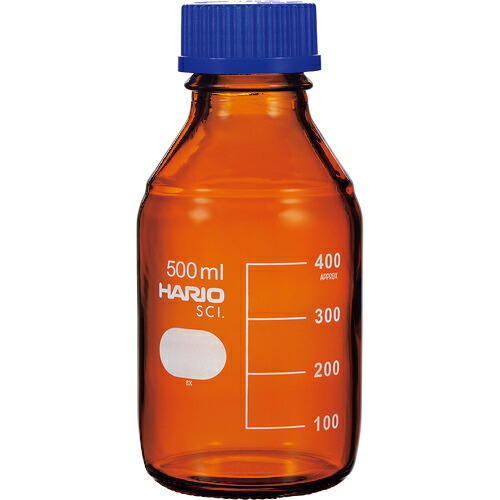 [ビン]ハリオサイエンス（株） ＨＡＲＩＯ ボトル 耐熱ねじ口瓶（茶） ５００ｍｌ NBB-500-SCI 1個【206-5658】