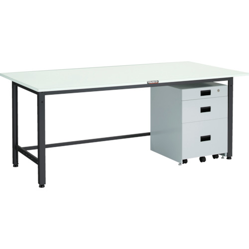 [軽量作業台（４００ｋｇタイプ）]【送料無料】ＴＲＵＳＣＯ 軽荷重作業台（４００ｋｇ）ＬＥＷ型 １８００Ｘ９００ＸＨ７４０ ３段キャビネット付 ダークグレー色 1台【代引不可・メー直】【北海道･沖縄送別】【smtb-KD】【法人様方のみお取扱い】