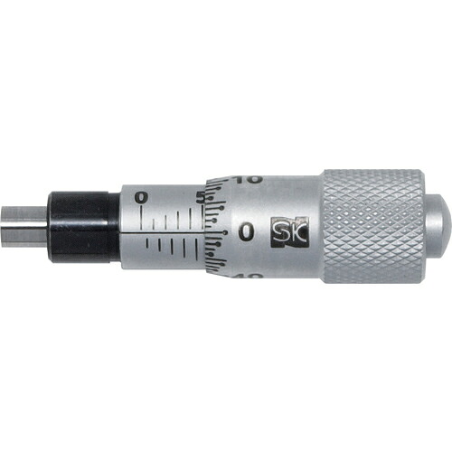 ■[マイクロメーターヘッド]新潟精機（株） ＳＫ 快段目盛 マイクロメーターヘッド 測定範囲０～２５ｍｍ 先端平面 MH-65KD 1個【486-6029】【代引不可商品】【メール便1個まで対象商品】