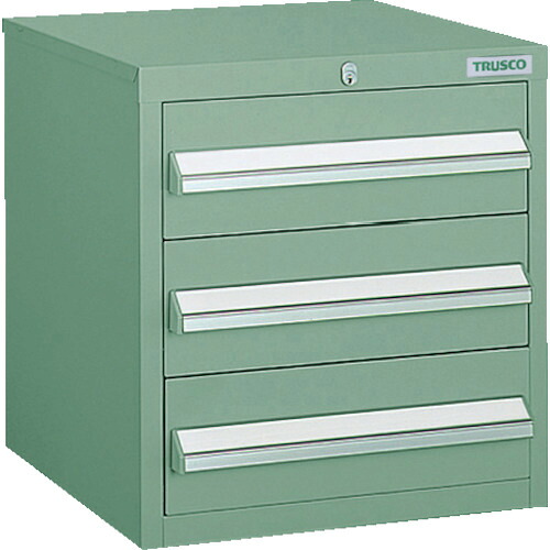[軽さ押し入れ]【貨物輸送無料】トラスコ中山（株） ＴＲＵＳＣＯ ＬＶＲ型押し入れ ３９２Ｘ４１２ＸＨ４２０ 抽き出し３段 ＧＮ LVR-424 1台【502-1049】【北海道・沖縄貨物輸送別途】【smtb-KD】