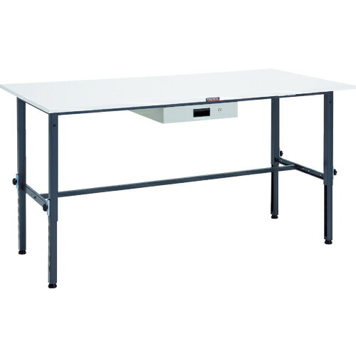 [高さ調節式作業台（ＡＥＭ型１５０ｋｇタイプ）]【送込】ＴＲＵＳＣＯ 軽荷重作業台高さ調節式（１５０ｋｇ）ＡＥＭ型 １８００×９００ＸＨ６５０～９５０ 薄型１段引出付 ダークグレー色 1台【代引不可】【北海道沖縄送別】【smtb-KD】【法人様のみ取扱】