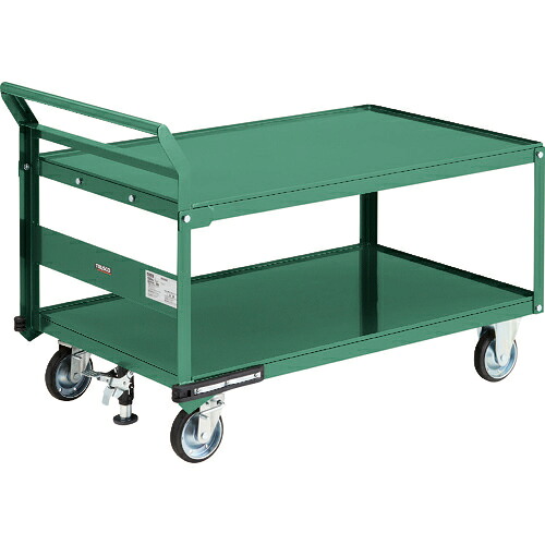 [鋼鉄製運搬車]【送料無料】トラスコ中山（株） ＴＲＵＳＣＯ 鋼鉄製運搬車 １２００Ｘ７５０ 片袖２段型 ハンドル側自在タイプ プレス車 Ｌストッパー付 PH-12RSS 1台【代引不可商品・メーカー直送】【北海道・沖縄送料別途】【smtb-KD】