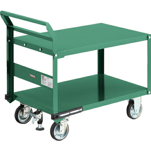 [鋼鉄製運搬車]【送料無料】トラスコ中山（株） ＴＲＵＳＣＯ 鋼鉄製運搬車 ９００Ｘ６００ 片袖２段型 ハンドル側自在タイプ プレス車 Ｌストッパー付 PH-22RSS 1台【代引不可商品・メーカー直送】【北海道・沖縄送料別途】【smtb-KD】