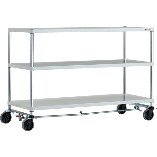 [スチール製パイプ式棚（ベタ棚タイプ）]【送込】 ＴＲＵＳＣＯ スチールラック フェニックスラック １５００Ｘ６００ ３段 Ｕ車輪４輪Ｓ付 Ｗ色 抗菌粉体塗装 1台【代引不可】【北海道・沖縄送料別途】【smtb-KD】【お取り寄せ品】
