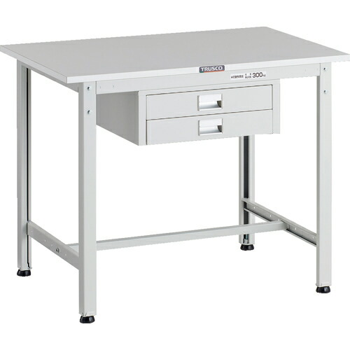[軽量作業台（ＡＥ型３００ｋｇタイプ）]【送料無料】ＴＲＵＳＣＯ 軽荷重作業台（３００ｋｇ）ＡＥ型 ９００Ｘ６００ＸＨ７４０ 薄型２段引出し付 ホワイト色 1台【代引不可商品・メーカー直送】【北海道・沖縄送料別途】【smtb-KD】【お取り寄せ品】