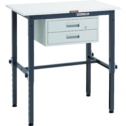 [高さ調節式作業台（ＡＥＭ型１５０ｋｇタイプ）]【送込】ＴＲＵＳＣＯ 軽荷重作業台高さ調節式（１５０ｋｇ）ＡＥＭ型 ９００Ｘ６００ＸＨ６５０～９５０ ２段引出付 ダークグレー色 1台【代引不可】【北海道・沖縄送別】【smtb-KD】【法人様のみ取扱い】 45,436円