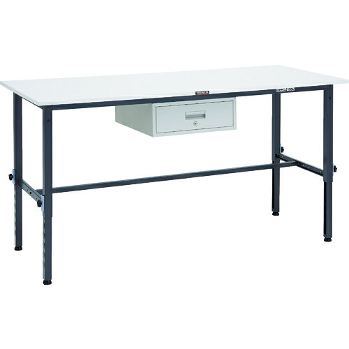 [高さ調節式作業台（ＡＥＭ型１５０ｋｇタイプ）]【送込】ＴＲＵＳＣＯ 軽荷重作業台高さ調節式（１５０ｋｇ）ＡＥＭ型 １８００Ｘ７５０ＸＨ６５０～９５０ １段引出付 ダークグレー色 1台【代引不可】【北海道・沖縄送別】【smtb-KD】【法人様のみ取扱い】