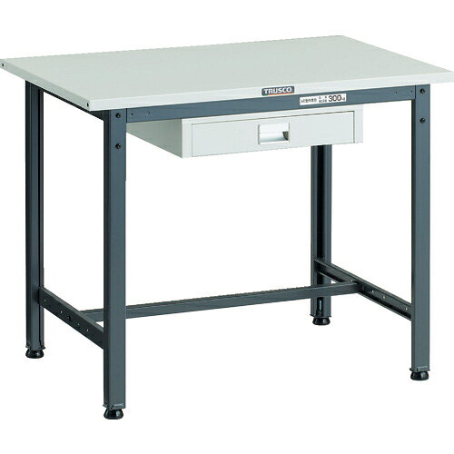 [軽量作業台（ＡＥ型３００ｋｇタイプ）]【送料無料】ＴＲＵＳＣＯ 軽荷重作業台（３００ｋｇ）ＡＥ型 ９００Ｘ６００ＸＨ７４０ 薄型１段引出し付 ダークグレー色 1台【代引不可商品・メーカー直送】【北海道・沖縄送料別途】【smtb-KD】【お取り寄せ品】