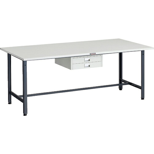 [軽量作業台（ＡＥ型３００ｋｇタイプ）]【送料無料】ＴＲＵＳＣＯ 軽荷重作業台（３００ｋｇ）ＡＥ型 １８００Ｘ９００ＸＨ７４０ 薄型２段引出し付 ダークグレー色 1台【代引不可商品・メーカー直送】【北海道・沖縄送料別途】【smtb-KD】【お取り寄せ品】｜ものづくりのがんばり屋