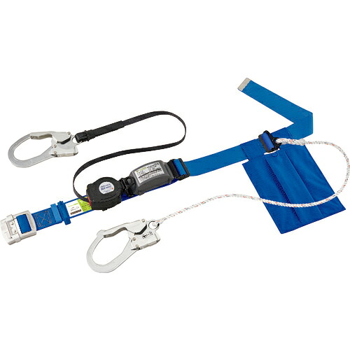 [胴ベルト型墜落制止用器具（巻取タイプ）]【送料無料】サンコー（株） タイタン リーロックＳ２ＮＥＯライト ロック装置付巻取器＋補助ロープ式胴ベルト スカイブルー（墜落制止用器具） SLN505-W-SB 1本【北海道・沖縄送料別途】【smtb-KD】