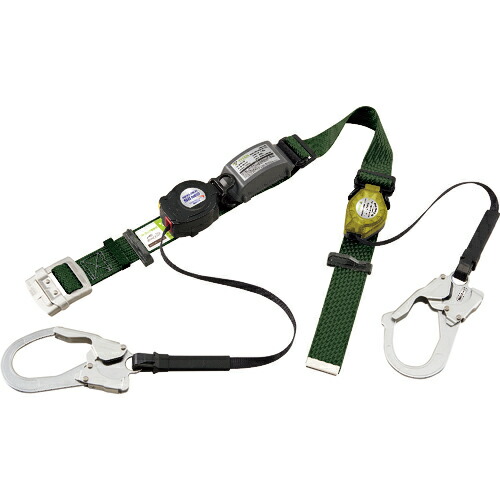 [胴ベルト型墜落制止用器具（巻取タイプ）]【送料無料】サンコー（株） タイタン ＳＬＮ５０５＋ＲＩＣＯＲＯ－Ｎ補助ロープ ロック装置付巻取器式胴ベルト グリーン SLN505-RW-GR 1本【北海道・沖縄送料別途】【smtb-KD】