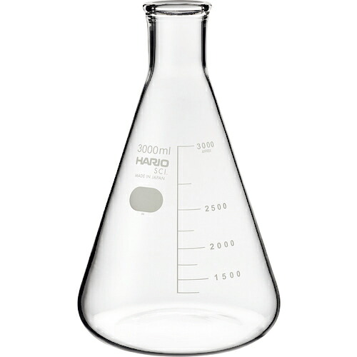 [フラスコ]ハリオサイエンス（株） ＨＡＲＩＯ 三角フラスコ 目安目盛付 ３０００ｍｌ SF-3L-SCI 1個【206-5675】｜ものづくりのがんばり屋