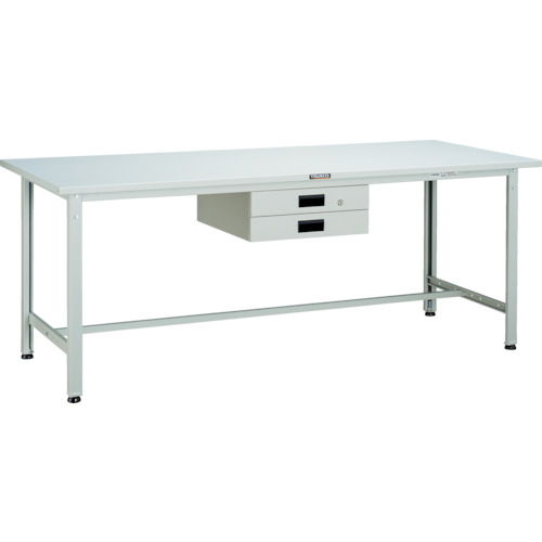 [軽量作業台（ＡＥ型３００ｋｇタイプ）]【送料無料】ＴＲＵＳＣＯ 軽荷重作業台（３００ｋｇ）ＡＥ型 ９００Ｘ６００ＸＨ７４０ 薄型２段引出付 ホワイト色 1台【代引不可・メー直】【北海道･沖縄送別】【smtb-KD】【法人様方のみのお取扱いとなります】