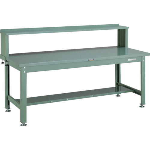 [中量作業台（ＤＷ型２０００ｋｇタイプ）]【送込】ＴＲＵＳＣＯ 中荷重作業台（２０００ｋｇ）ＤＷ型 １８００Ｘ７５０ＸＨ１０４４（全高） 上棚付 グリーン色 1台【代引不可】【北海道･沖縄送料別途】【smtb-KD】【法人様方のみのお取扱いとなります】｜ものづくりのがんばり屋