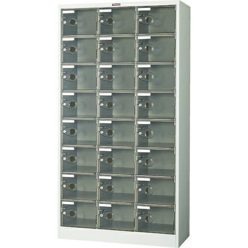 [シューズボックス席]【貨物輸送無料】トラスコ中山（株） ＴＲＵＳＣＯ シューズ容れもの ２４人用 ９００Ｘ３８０ＸＨ１７００ 澄み切った 鍵付 SC-24パソコン-L 1台【代引不可商いもの】【北海道・沖縄貨物輸送別途】【smtb-KD】【法人様方のみのお取りまわしとなります】