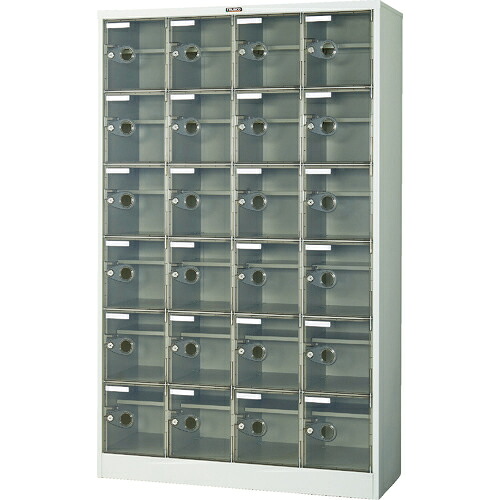 [シューズボックス席]【貨物輸送無料】トラスコ中山（株） ＴＲＵＳＣＯ シューズ容れもの２４人用 １０５０Ｘ３８０ＸＨ１７００ 棚付 澄み切った SC-24WPC-L 1台【代引不可商いもの】【北海道・沖縄貨物輸送別途】【smtb-KD】【法人様方のみのお取りまわしとなります】