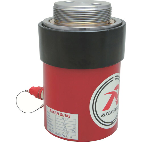 [ポンプ式油圧ジャッキ]理研機器（株） ＲＩＫＥＮ　単動式油圧シリンダー　インチねじ　ストローク５０ｍｍ　ＶＣカプラ付 S5-50VC 1台【819-9912】【代引不可商品】【別途運賃必要なためご連絡いたします。】