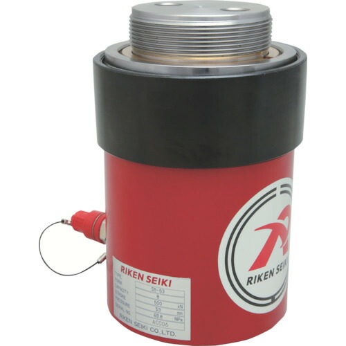 [ポンプ式油圧ジャッキ]理研機器（株） ＲＩＫＥＮ　単動式油圧シリンダー　インチねじ　ストローク１００ｍｍ　ＶＣカプラ付 S5-100VC 1台【819-9914】【代引不可商品】【別途運賃必要なためご連絡いたします。】