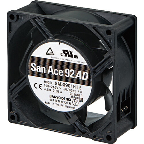 [冷却ファン]【送料無料】山洋電気（株） ＳａｎＡｃｅ ＡＣＤＣファンセットモデル（９２&times;３８ｍｍ センサ無） ST19AD0901H12 1台【835-4184】【北海道・沖縄送料別途】【smtb-KD】｜ものづくりのがんばり屋