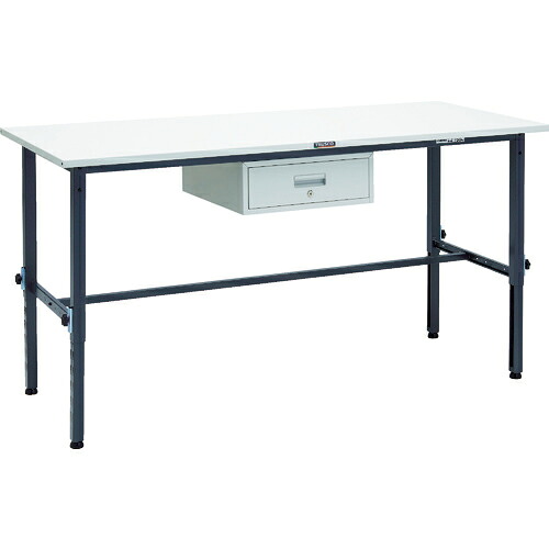 [高さ調節式作業台（ＡＥＭ型１５０ｋｇタイプ）]【送込】ＴＲＵＳＣＯ 軽荷重作業台高さ調節式（１５０ｋｇ）ＡＥＭ型 １８００Ｘ７５０ＸＨ６５０～９５０ １段引出付 ダークグレー色 1台【代引不可】【北海道・沖縄送別】【smtb-KD】【法人様のみ取扱い】