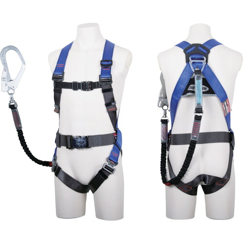 [馬具型墜ちる取り締まり具（胴締め付・幽客yd１本）]【送込】ＴＳＵＹＯＲＯＮ 中核グループ馬具 胴胴締め付き添い人 シングルランヤード付き添い人 伸縮式ノビロン（ＢＫ） パープル Ｍ大いさ 1本【北海道・沖縄送別】【smtb-KD】 DIY・工具-安全・保護用品-花・ガーデン・DIY