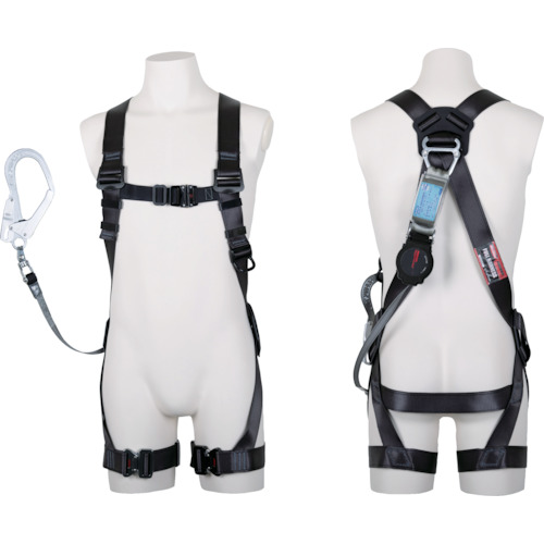 [馬具型墜ちる取り締まり具]【送込】ＴＳＵＹＯＲＯＮ 黒影馬具 シングルランヤード付き添い人 鍵を掛ける規則体系付き添い人巻取式ワン・ハンドリトラ 幽々たる薄墨色 Ｍ大いさ TH-504-OH93SV-OT-DG-M-R23-BX 1本【北海道沖縄送別】【smtb-KD】 安全・保護用品-DIY・工具-安全帯