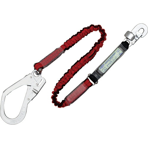 [ランヤード（胴ベルト型用）]藤井電工（株） ＴＳＵＹＯＲＯＮ 胴ベルト型墜落制止用器具用ランヤード（伸縮タイプ）ノビロン（ＲＥ）ショックアブソーバ＋フックＦＳ－２５・フックＦＳ－９９ TBL-NV99-RE-BP 1本【171-8004】