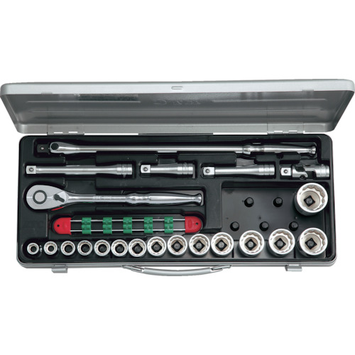 [ソケット鍵仕掛ける]【貨物輸送無料】京都機械工具（株） ＫＴＣ １２．７ｓｑ．ソケット鍵仕掛ける（２１点） ２１点仕掛ける ６角 １２角 肺結核415BX 1S【383-9371】【北海道・沖縄貨物輸送別途】【smtb-KD】