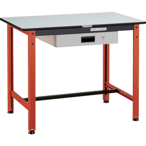[小型作業台]【送料無料】ＴＲＵＳＣＯ 軽荷重作業台（３００ｋｇ）ＴＦＡＥＬ型 ９００Ｘ６００ＸＨ７４０ 薄型１段引出付 オレンジ色 1台【代引不可商品・メーカー直送】【北海道･沖縄送料別途】【smtb-KD】【法人様方のみのお取扱いとなります】