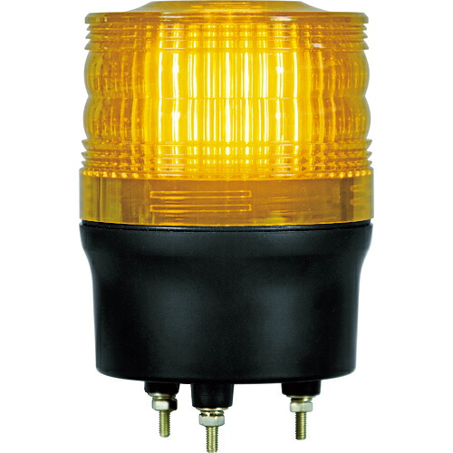 [ＬＥＤ回転灯]（株）日惠製作所　ＮＩＫＫＥＩ　ニコトーチ９０　ＶＬ０９Ｒ型　ＬＥＤワイド電源　１２－２４Ｖ　黄　VL09R-D24WY　1台【125-6433】