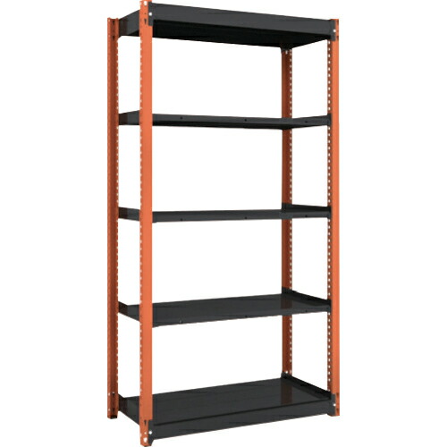 (送料別途)(直送品)TRUSCO スチール製重量ボルト式棚 M10型 W1200×D900×H1815 5段 単体 ネオグレー M10-6495:NG