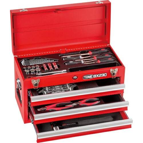 ★[整備用工具セット]ＴＯＮＥ（株） ＴＯＮＥ 整備用工具セット ツールセット ＢＸ２３０仕様 レッド TSA352 1S【437-9942】【代引不可商品】