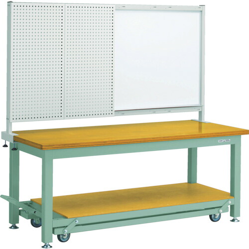 [重量作業台（３０００ｋｇタイプ）]【送込】ＴＲＵＳＣＯ 重荷重作業台移動式（３０００ｋｇ）ＴＷＣ型 １８００Ｘ９００ＸＨ１７４０（全高） 前パネル付 グリーン色 1台【代引不可】【法人様方のみのお取扱いとなります】【北海道･沖縄送別】【smtb-KD】