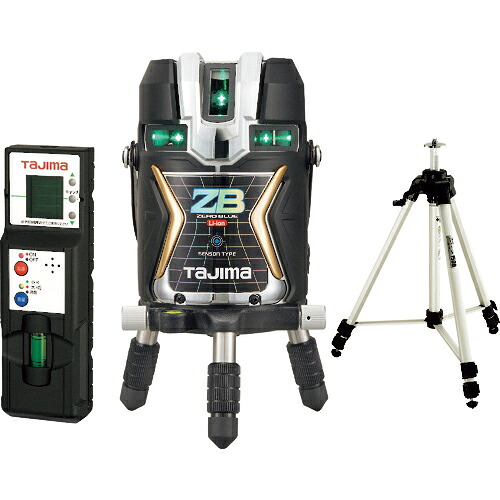 ★[レーザー墨出器（グリーンレーザー）]【ＺＥＲＯ ＢＬＵＥ センサー リチウムーＫＪＣの受光器・三脚セット！】タジマ ＺＥＲＯ ＢＬＵＥ センサー リチウムーＫＪＣ 受光器・三脚セット ZEROBLS-KJCSET 1Ｓ【代引不可】｜ものづくりのがんばり屋