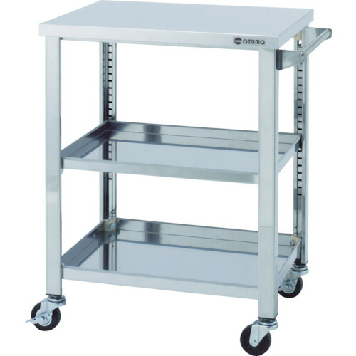 [ステンレス製ワゴン（ボルトタイプ）]【送料無料】アズマ　ステンレスワゴンＳＧシリーズ　７５０&times;４５０&times;８００　３段　WG3-750K 1台【北海道・沖縄送料別途】【smtb-KD】【代引不可・メー直】【運送関係により法人様方のみのお取り扱い】｜ものづくりのがんばり屋