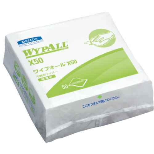 ★[ウエス]日本製紙クレシア（株） クレシア ワイプオール Ｘ５０ ４つ折り（薄手） 60550 1CS【397-0418】【代引不可商品】