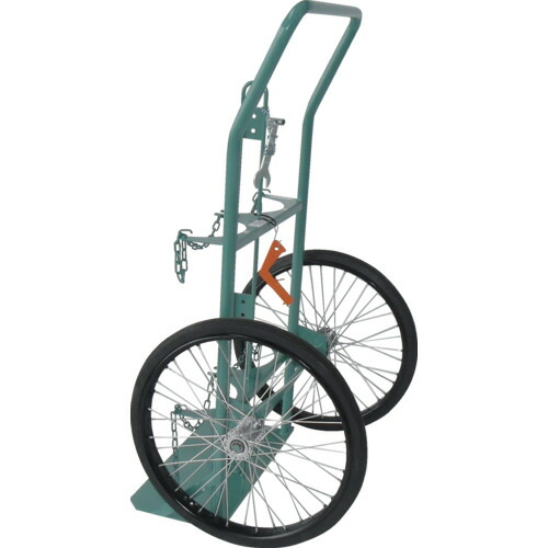 [ボンベ運搬車]カミマル（株） ＫＳ　ボンベ運搬車（大車輪型）酸素７０００Ｌ容器、アセチレン７．０ｋｇ容器用　KU-O 1台【452-7933】【代引不可商品】【別途運賃必要なためご連絡いたします。】