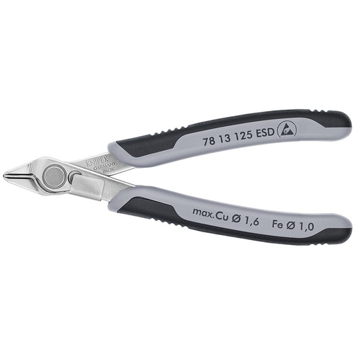 ■[ニッパ（電気・電子用）]ＫＮＩＰＥＸ社 ＫＮＩＰＥＸ エレクトロニクス スーパーニッパーＥＳＤ 静電気対策 リードキャッチャー付き 7813125ESD 1丁【831-4535】【代引不可商品】【メール便1個まで対象商品】