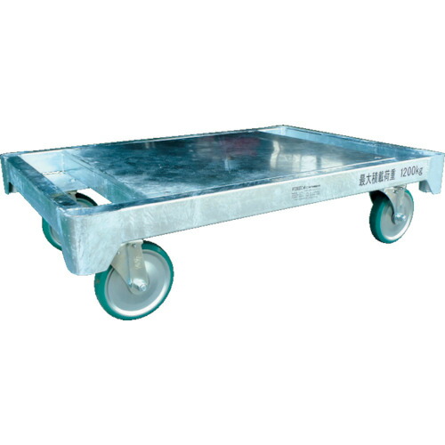[長尺物運搬車]（株）神戸車輛製作所 カンベ スチール製平床運搬台車天板鉄板タイプ H1280DT 1台【855-0506】【代引不可商品】【別途運賃必要なためご連絡いたします。】｜ものづくりのがんばり屋 59,019円