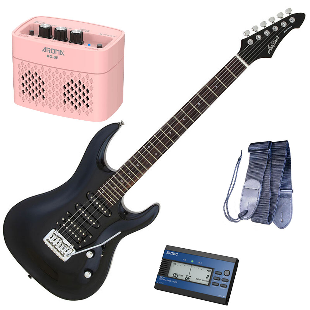 【店内全品5%OFFセール開催中】【セイコーチューナー&アンプセット】AriaProII エレキギター MAC-STD MPK+SAT10L+ギターストラップ+AG-05 PK|G&G onlineshop