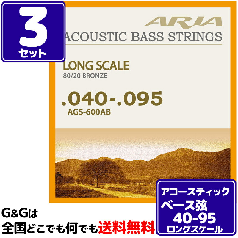 市場 ３セット AGS-600AB アコースティックベース弦セット AriaProII