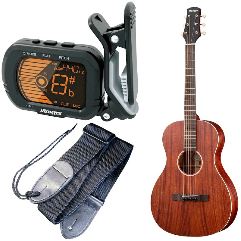 楽天市場】MORRIS ミニアコースティックギター チューナー＆ストラップ