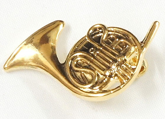 楽天市場】ミニチュア楽器ブローチ ホルン ゴールド＆シルバー