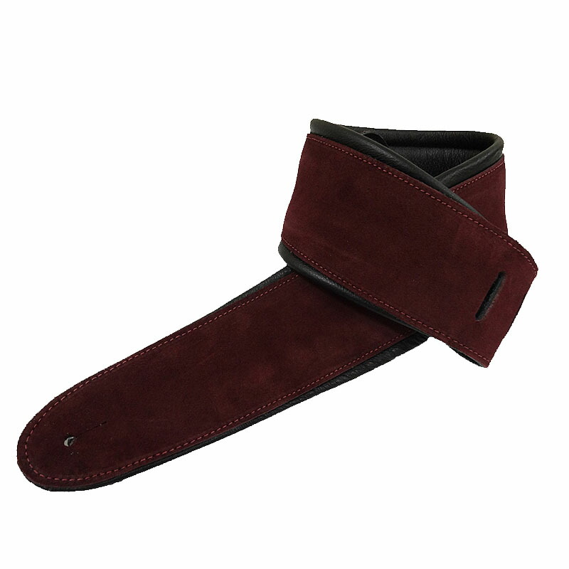 ペリーズ ギターストラップ Perri's APSDX-1602 2.5inch BURGANDY SUEDE W LEATHER PADDING【RCP】